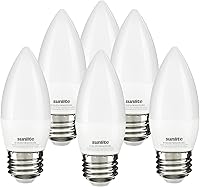 Vista 15 de Sunlite Bombilla LED B13 Torpedo decorativa, 7 vatios (60 W = ), 500 lúmenes, 120 voltios, regulable, base E26, 90 CRI, certificación ETL, torpedo