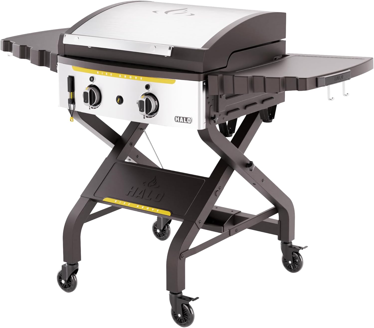 HALO Elite2B Outdoor Griddle | 2 Burner, 4 Cooking Zones | Portable with Warming Rack | 480 sq. in. (24″ x 20″) Wind-Proof Cooking Surface | Propane and Natural Gas Grill | HZ-1003-XNA