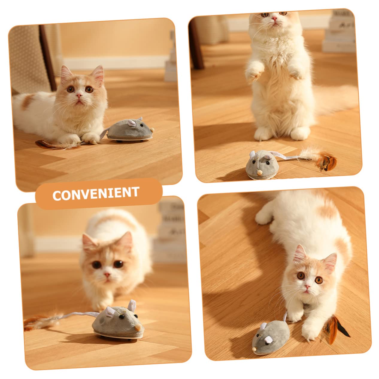 VANZACK Lot De 3 Souris Électriques Rechargeables pour Chat Jouets Dintérieur pour Chat Instincts De Chasse