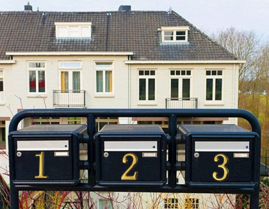 MIUPOO Mailbox Numbers 0-9, Door Address Number Stickers for House/Apartment/Floor,10 Pack 0-9,4 Inches, Gold - Image 3