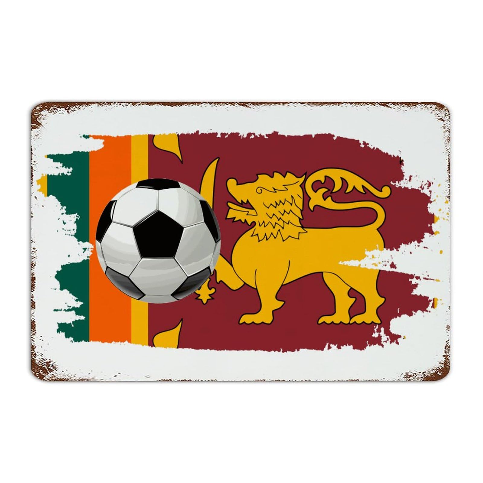 Plaque métal football Sri Lanka : solution déco murale pour mur vide