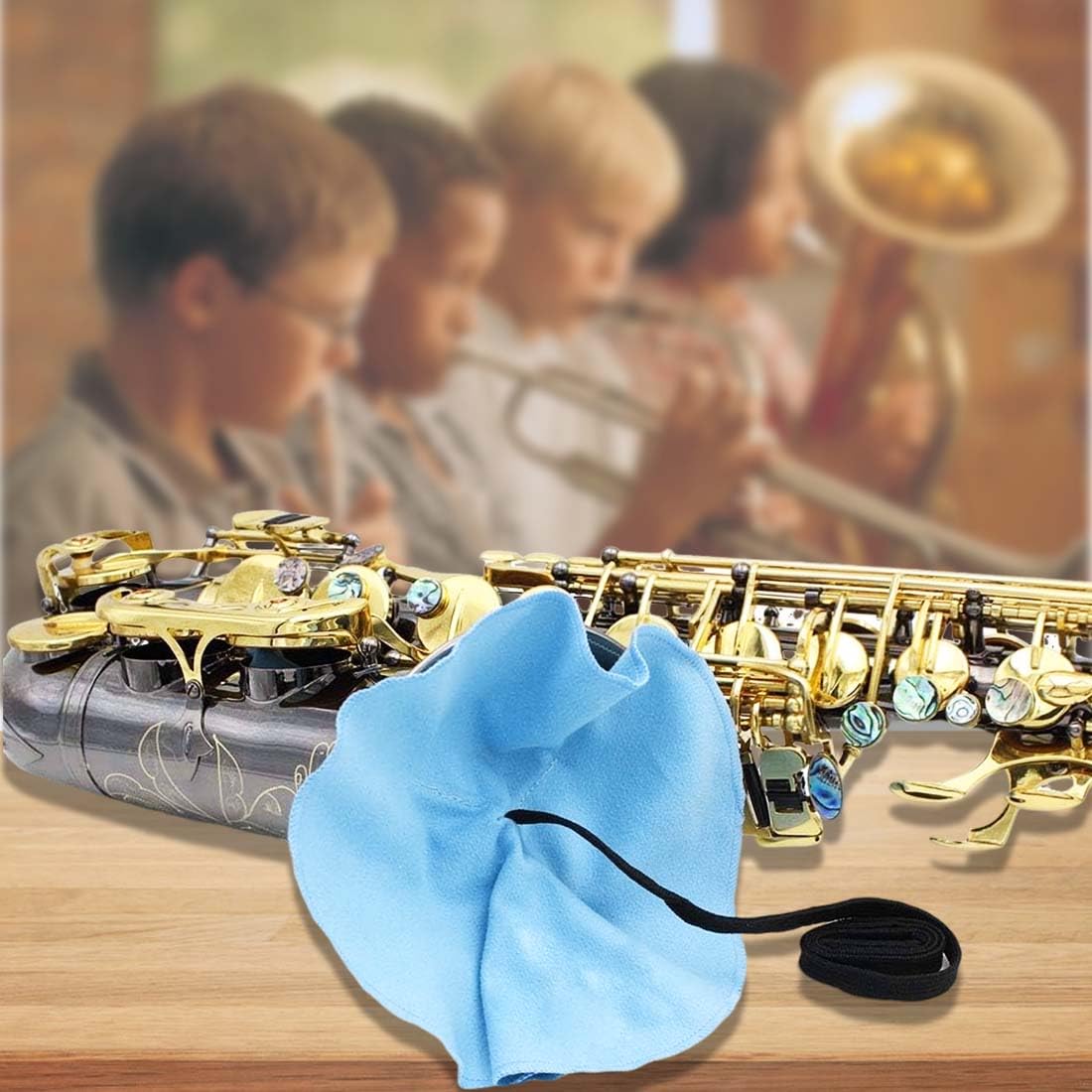 EIHI 2pc paños de limpieza para clarinete, paños de limpieza para saxofón con 16pc juego de hisopos de boquilla para limpiar cuellos, mástiles y cuerpos de instrumentos