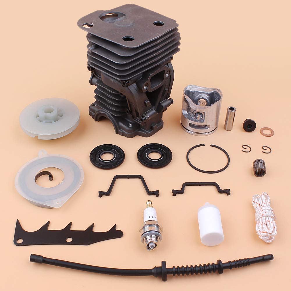 DUNLAP Cilindro pistón Sello de Aceite polea de Arranque Resorte Parachoques Pico Apto for 450 445 450E Kit de reconstrucción de Motor de Motosierra de Gas-44MM