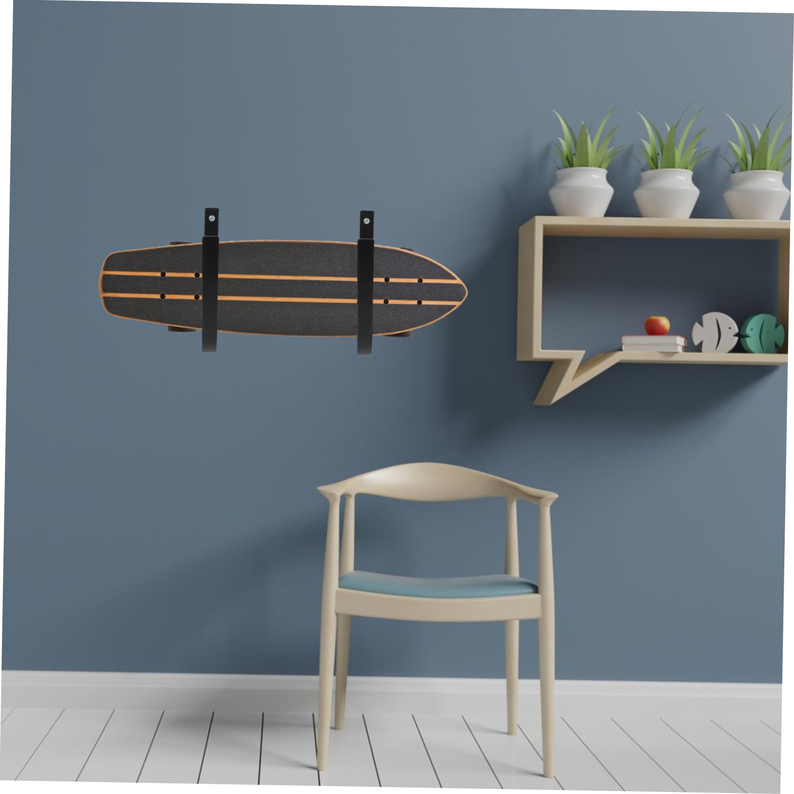 Wandhalterung Hoher Tragkraft Kohlenstoffstahl aus Robuste Skateboard und Praktischen Aufbewahrung mit Ausstellung 2 Stück Schwarz im Haushalt