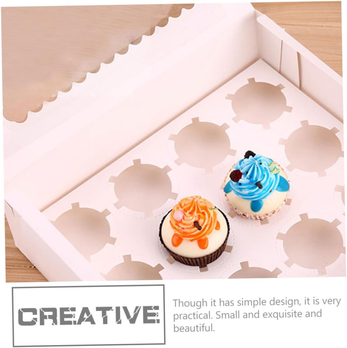 OUNONA 10pcs Window Design Muffin Cake Box Paper Cupcake Carrier Pastry Packaging Box for Bakery Party Food Storage