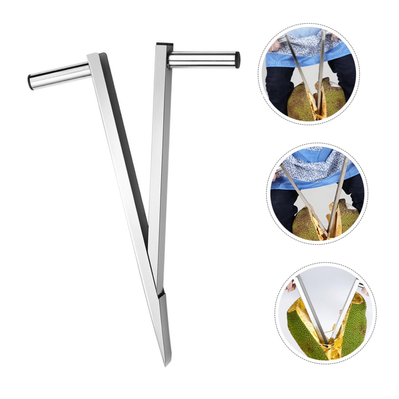 Jackfrucht Entkerner aus Edelstahl mit Ergonomischem Design, Silber