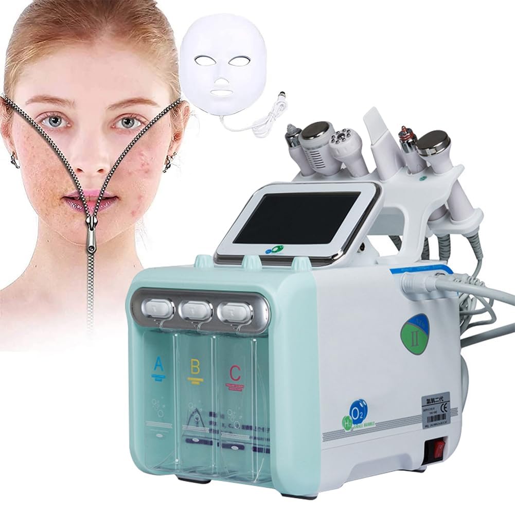 7 in 1 Hydrogen Oxygen Beauty Maschine,Hydrogen Oxygen Beauty Machine mit Maske,Multifunctional Hydra Face Care Device Deep clear SPA Beauty Machine Best for Salons/Parlour & Skin Clinics