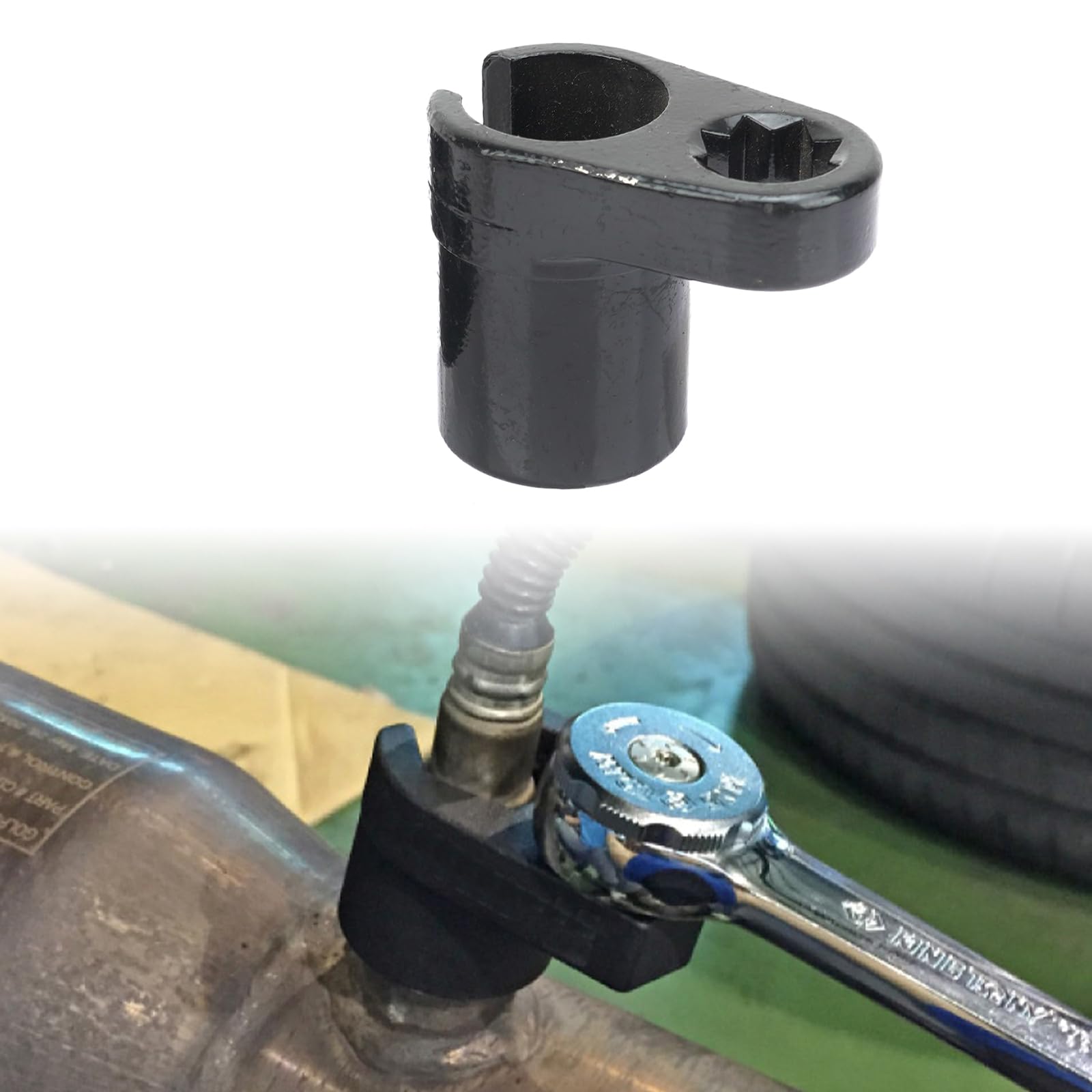 Nawwgy 22mm Ergonomic Handle O2 Sensors Socket Wrench Fit for Easy Removal & Installation in Tight Space, Safe and Easy Use Auto Oxygen Sensor Socket Wrench Tool