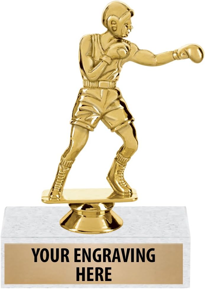 Crown Awards Boxing Trophies - 6" Male Boxer Sports Trophy Personalized