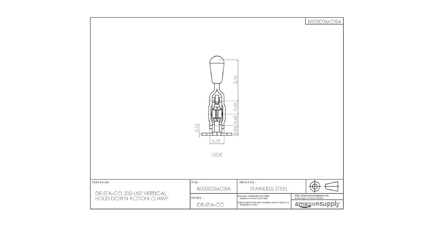 DE-STA-CO 202-USS Vertical Hold-Down Action Clamp