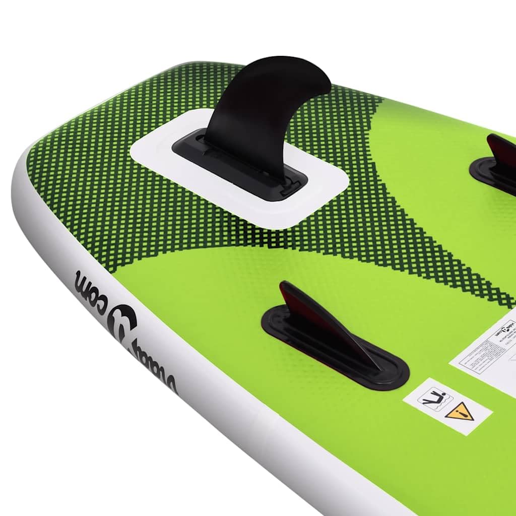 vidaXL Juego de Tabla Paddle Surf Inflable Verde 300x76x10 cm