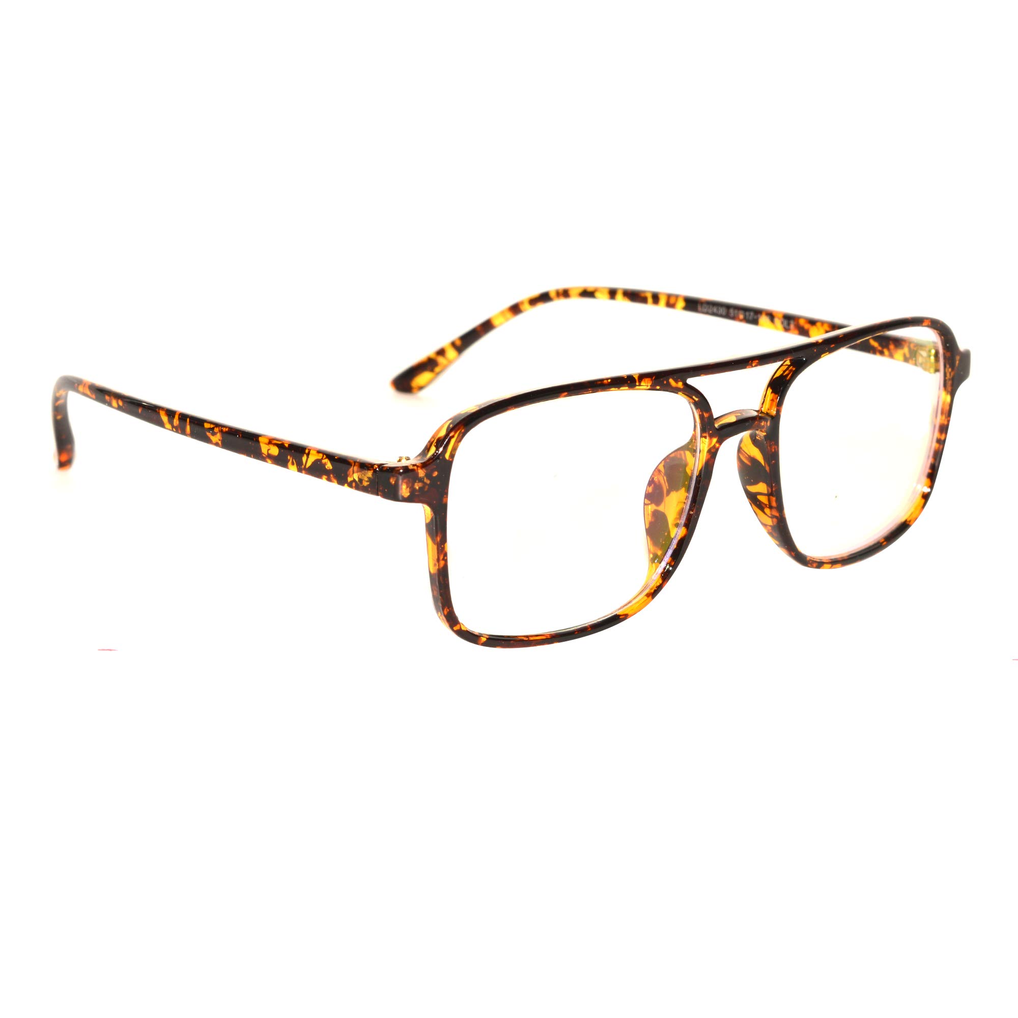 Peter Jones Square Brown Dermi Unisex Optical Frame with Anti Glare Lenses (DE555)