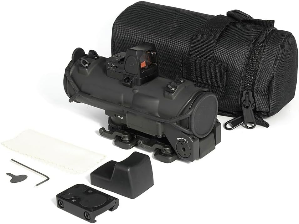 Riflescope 1x-4x Fixed Dual Purpose Scope Red Illuminated with Red Dot Sight