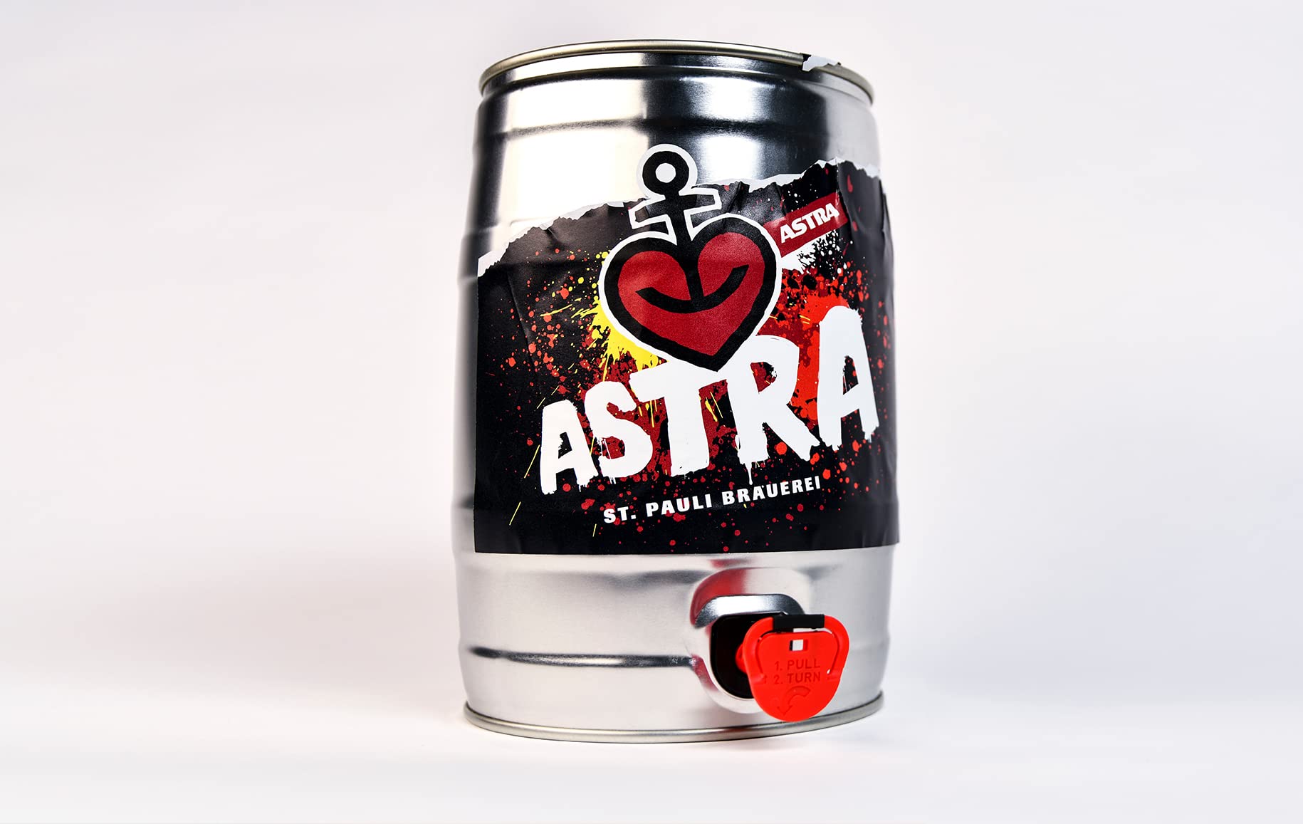 ASTRA St.Pauli-Brauerei 5 Liter "Inkasso IPA" Bier Fass mit Zapfhahn, Sonderabfüllung, 4,5% Vol., gebraut im Herzen von St. Pauli