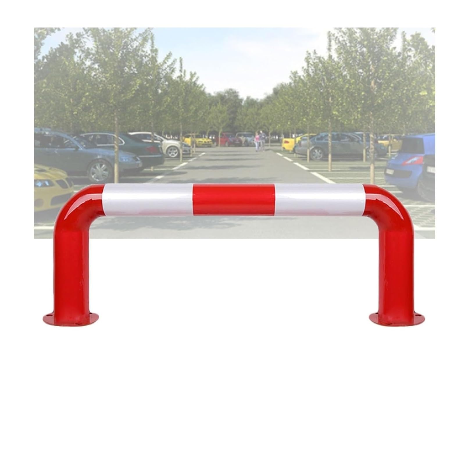 CWCQGH U Shape Security Bollards Driveway Parking Isolation Posts, Steel Warning Bollards For Garage (80x30cm)
