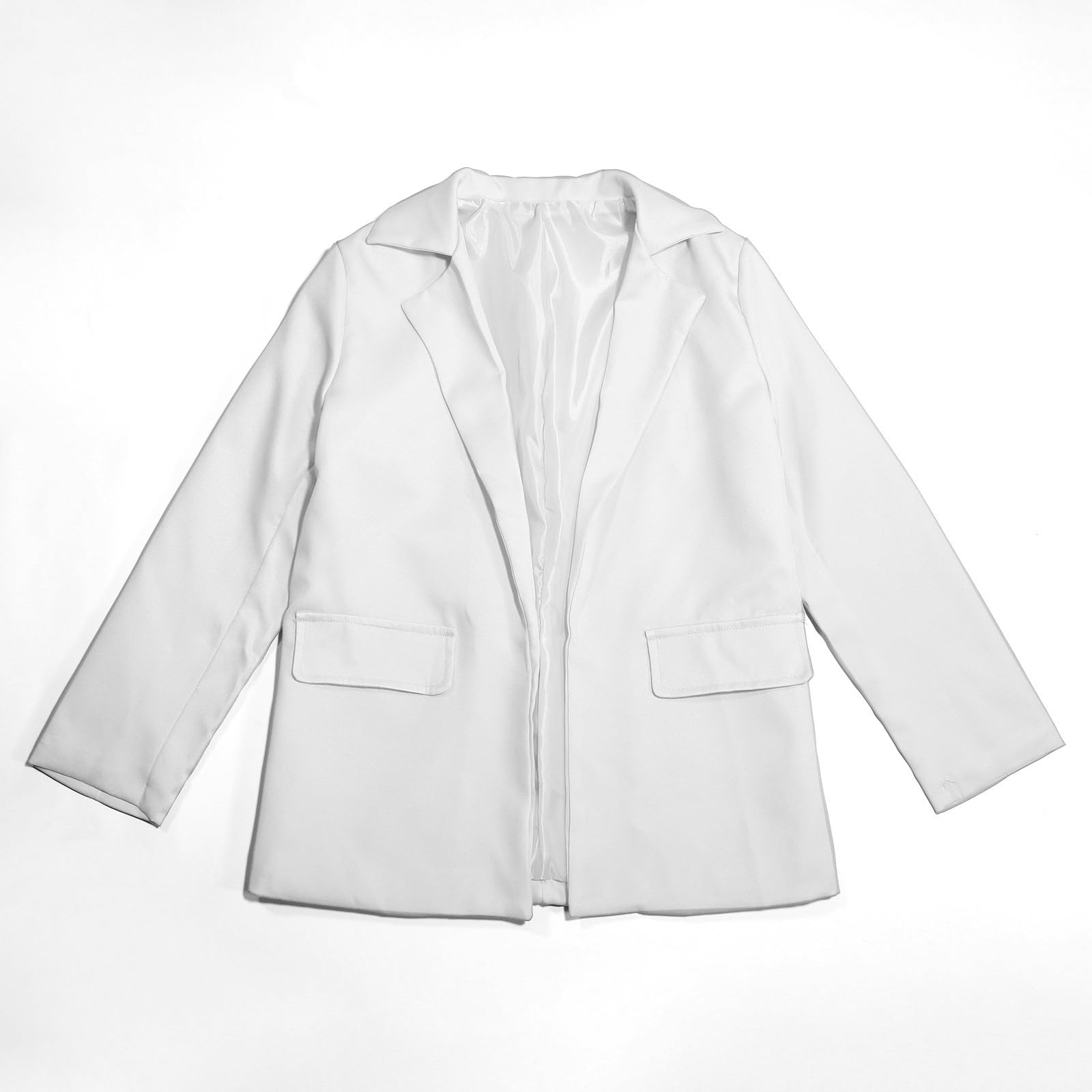 Chaqueta blazer niña manga larga cuello solapa bolsillo interior traje casual abierto delantero