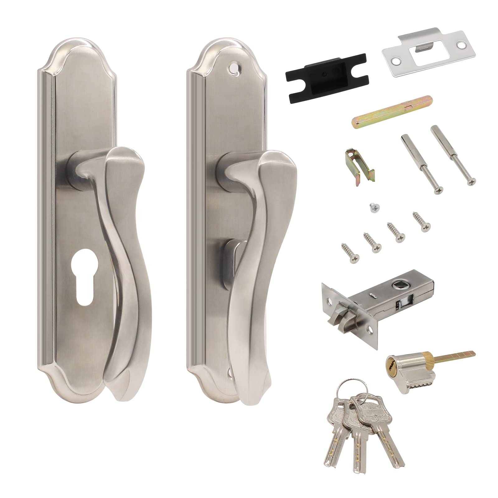 LDEXIN Front Door Lock Set Single Cylinder Handle and Deadbolt