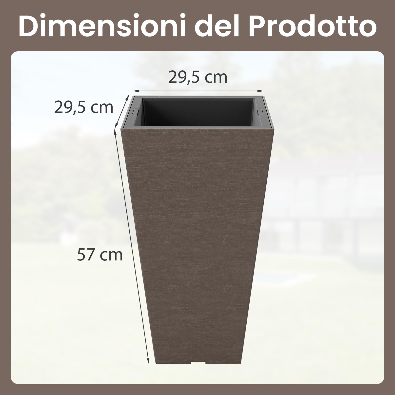 COSTWAY Vasi Alti per Piante, Vasi Grandi da Esterno ed Interno con Fori di Drenaggio, Contenitori Decorativi per Piante per Giardino, Balcone e Veranda (Modello 4)