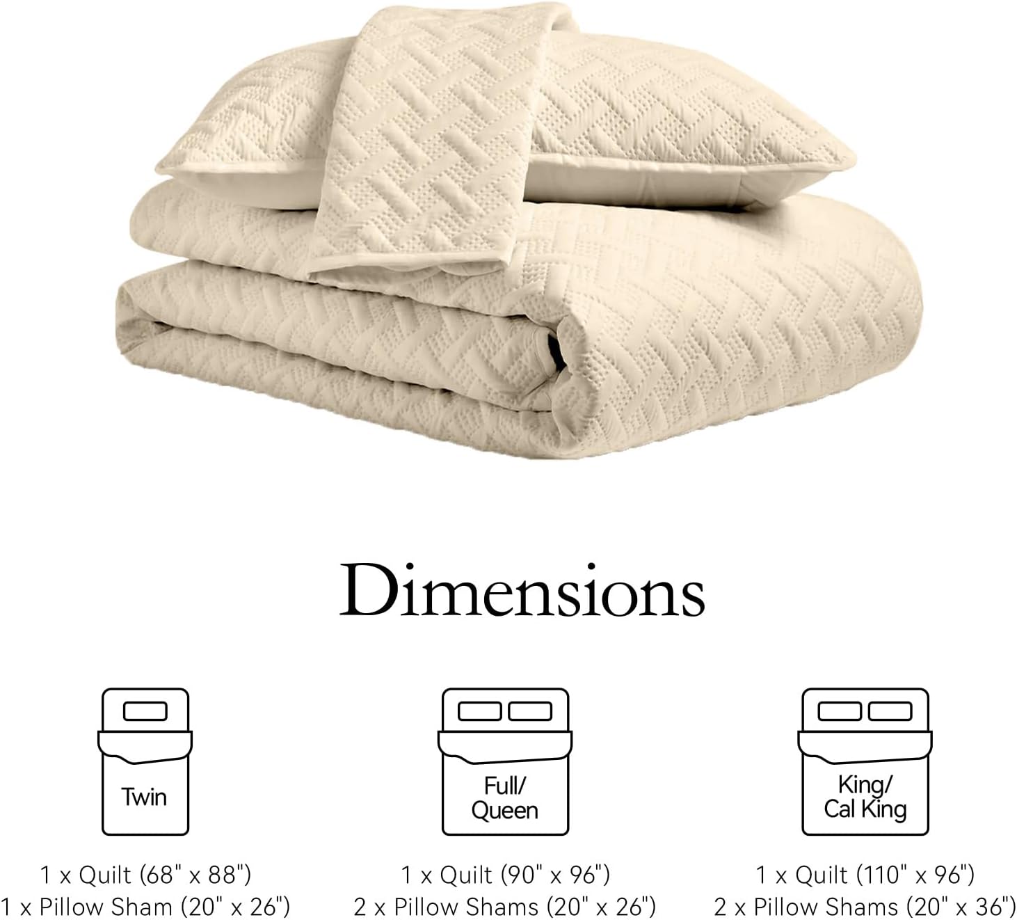 FLYMME Queen Quilt Bedding Set Beige Lightweight Bedspreads Full Size,Soft Microfiber Bed Coverlet for All Season (1 Quilt, 2 Shams) - Image 4