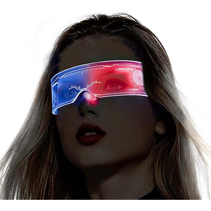Buy LED Glasses, LED Visor Glasses, Light Up Glasses for Cosplay Rave