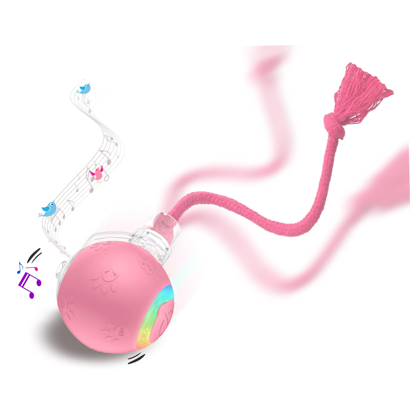 Interactive Cat Toys, Automatic Moving Cat Toys for Bored Indoor Adult Cats, Fast Rolling, Chirping & Motion-Activated Kitty Toys, Fun Gift for Cats