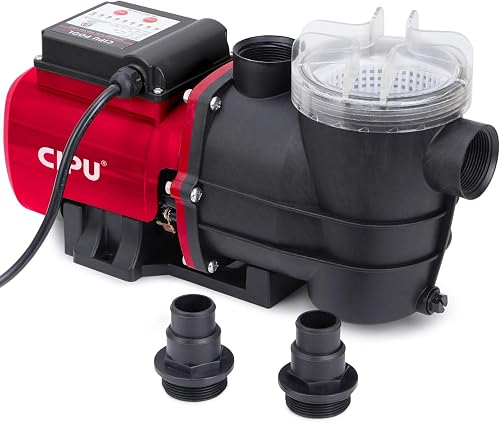 CIPU 1/2 HP Pool Pump with Timer, 3120 GPH, Filter Basket, 115V
