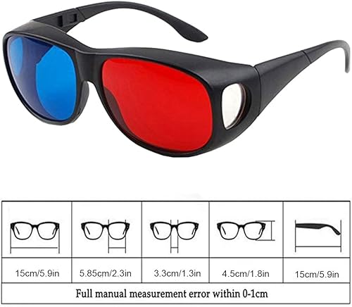 Miniatura 3 de Solarson - 2 pares de anteojos 3D para películas en la televisión lentes 3D rojo azul con funda y paño limpio para todas las películas 3D diseño