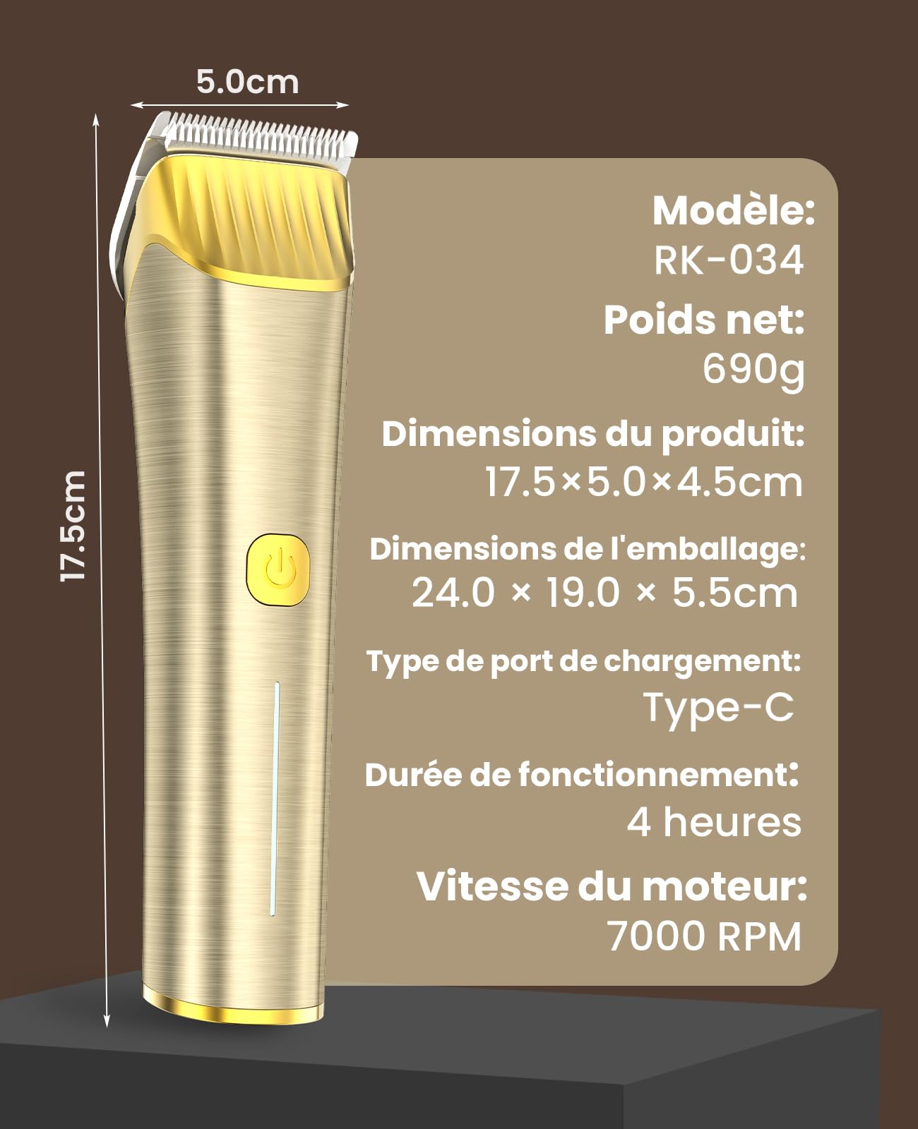 oneisall, tondeuse sans fil pour chevaux professionnelle silencieuse robustes à 2 vitesses à faible bruit, Conçu pour les chevauxs à poils longs/épais