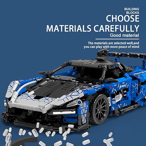 Miniatura 5 de Mesiondy Bloques de construcción de autos deportivos, juguetes para adultos, juego de construcción MOC 1:14, modelo de coche de carreras para niños