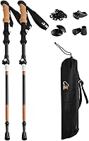 RynoTuff Collapsible Trekking Poles: Ultralight 7075 Aluminum, Cork Handles, Fits Backpack, Adjustable 41-54", Set of 2 Hiking Sticks