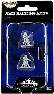 Pathfinder Deep Cuts Unpainted Miniatures: Wave 15: Halfing Monk Male – Unpainted / Primed Pathfinder Miniature by WizKids - Tabletop RPG Games TTRPG