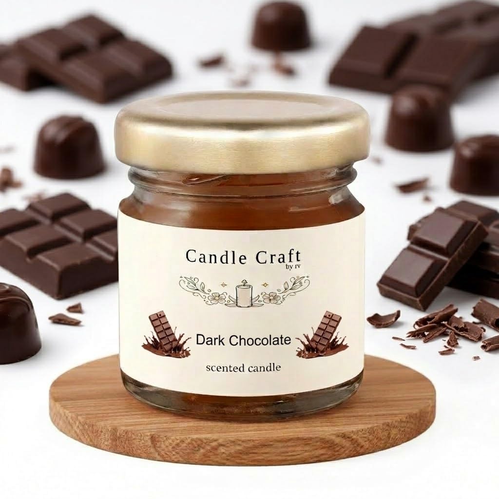 Candle Craft Dark Chocolate Scented Jar Candle, Natural Soy Wax Blend, Cotton Wick, 100% Vegan, Soot Free, for Home Decor-image-26