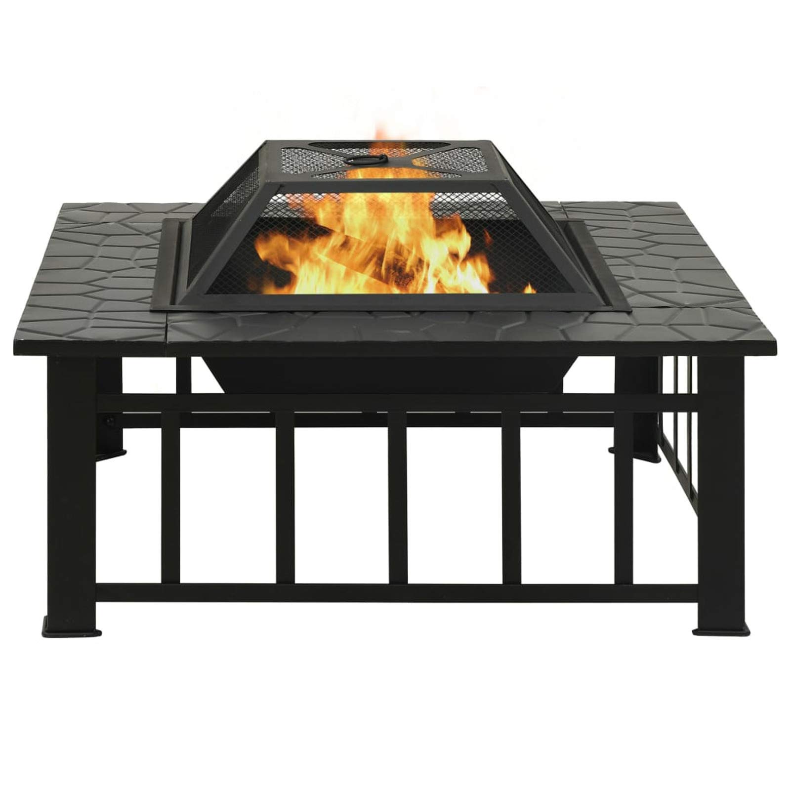 Gecheer Brasero de jardín con atizador Acero XXL 81x81x47 cm,Brasero Exterior para Jardín y Terraza TY-1