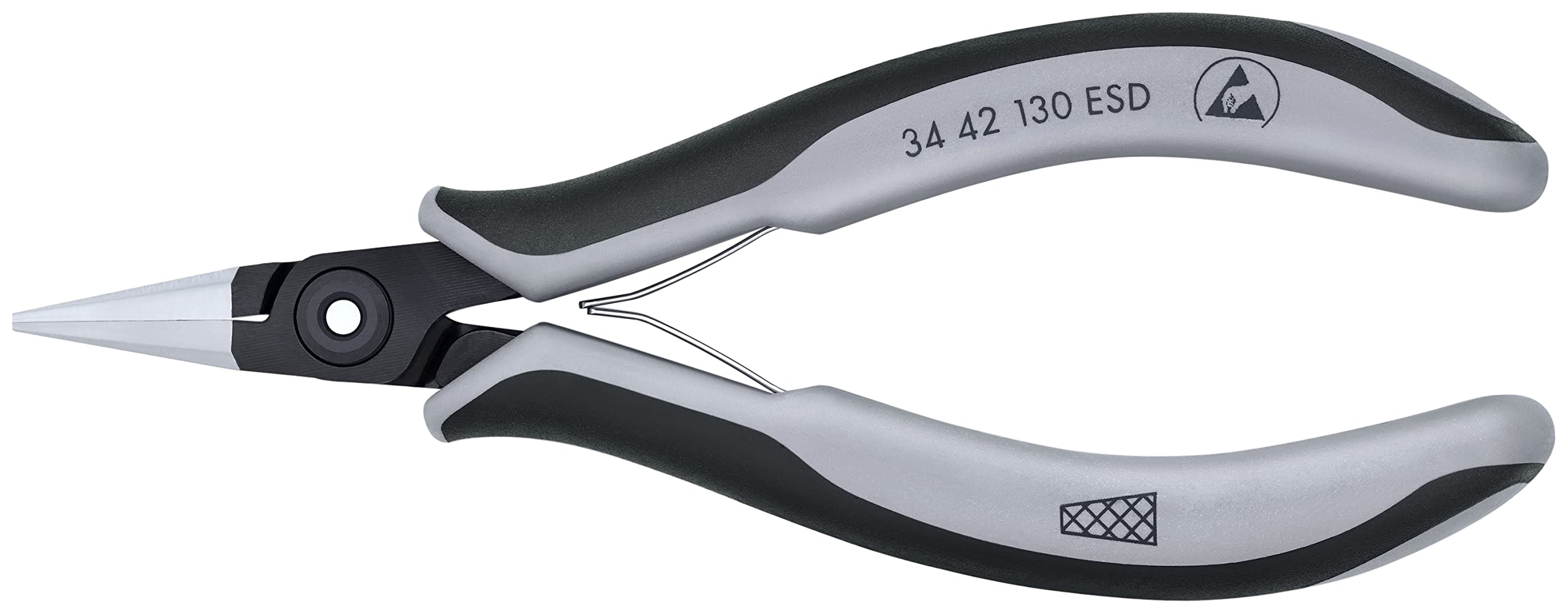 KNIPEX 34 42 130 ESD Precision Electronics Gripping Pliers ESD burnished with multicomponent grips 130 mm 2