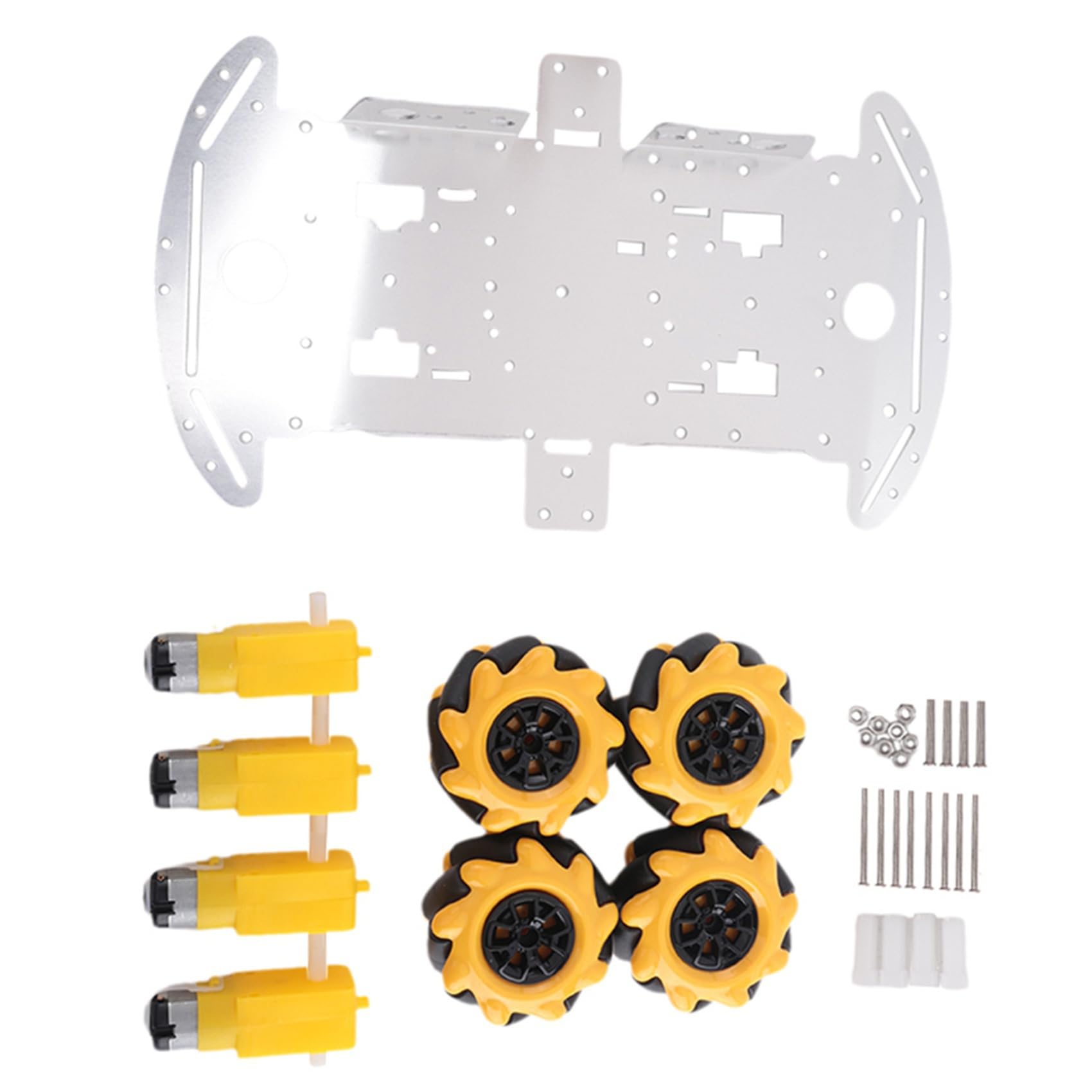 Kit di 2 ruote meccaniche intelligenti a 4 ruote, telaio per auto in lega di alluminio, kit di montaggio fai da te