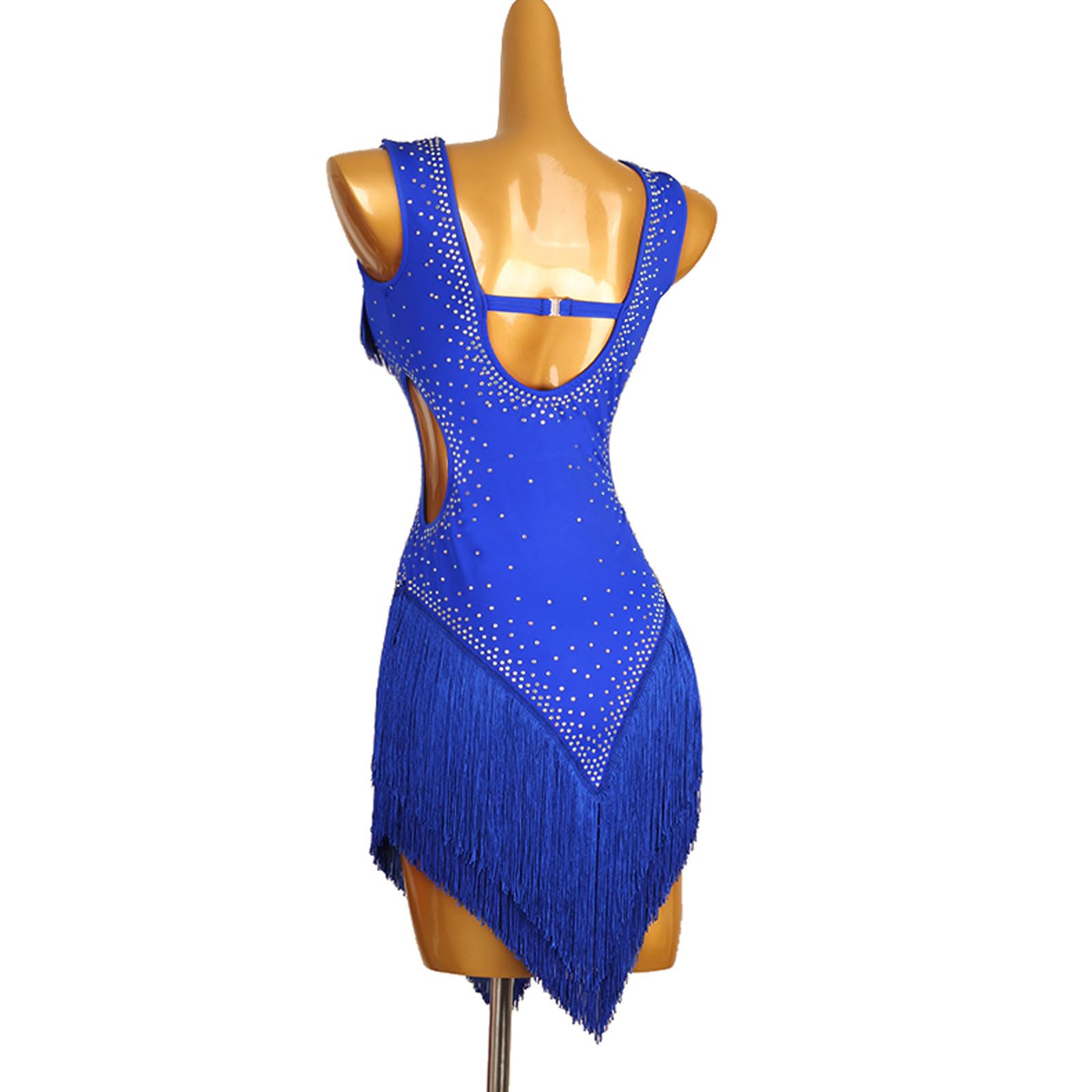Vestido de Actuación de Danza Latina para Mujeres Disfraces de Baile Salsa Cha Cha Sin Mangas Falda de Práctica para Rumba Samba Vestidos de Baile Profesionales
