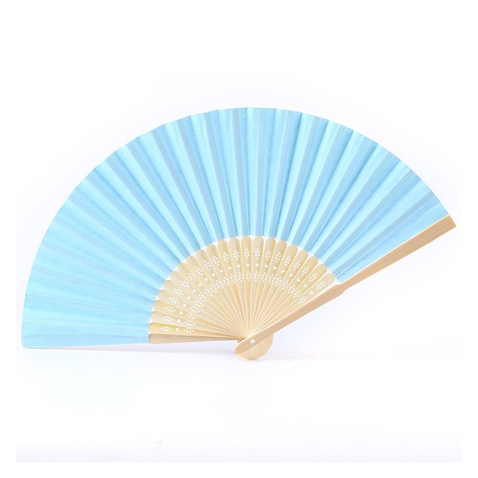 Yeobezn Spanish Style Hand Fans 12Pcs Foldable Paper Fan Portable Chinese Bamboo Wedding Gifts For Guest Birthday Party Decoration Kids Painting(Wathet)