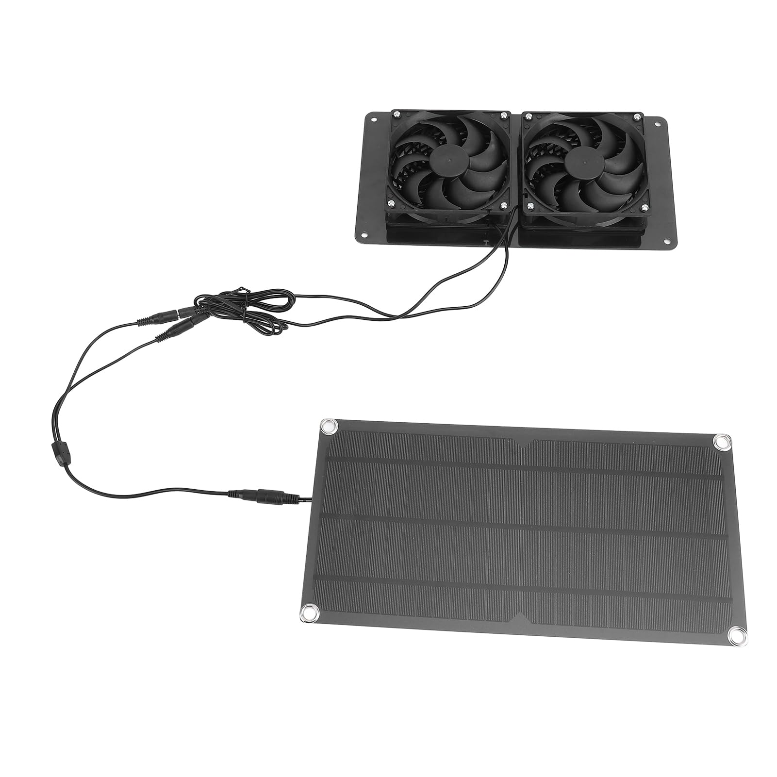 Ventilatore di ventilazione a energia solare | 10 W 200 CFM per pollaio/serra/casetta per animali domestici | Kit ventole doppio ventilatore antivento a tenuta di pioggia