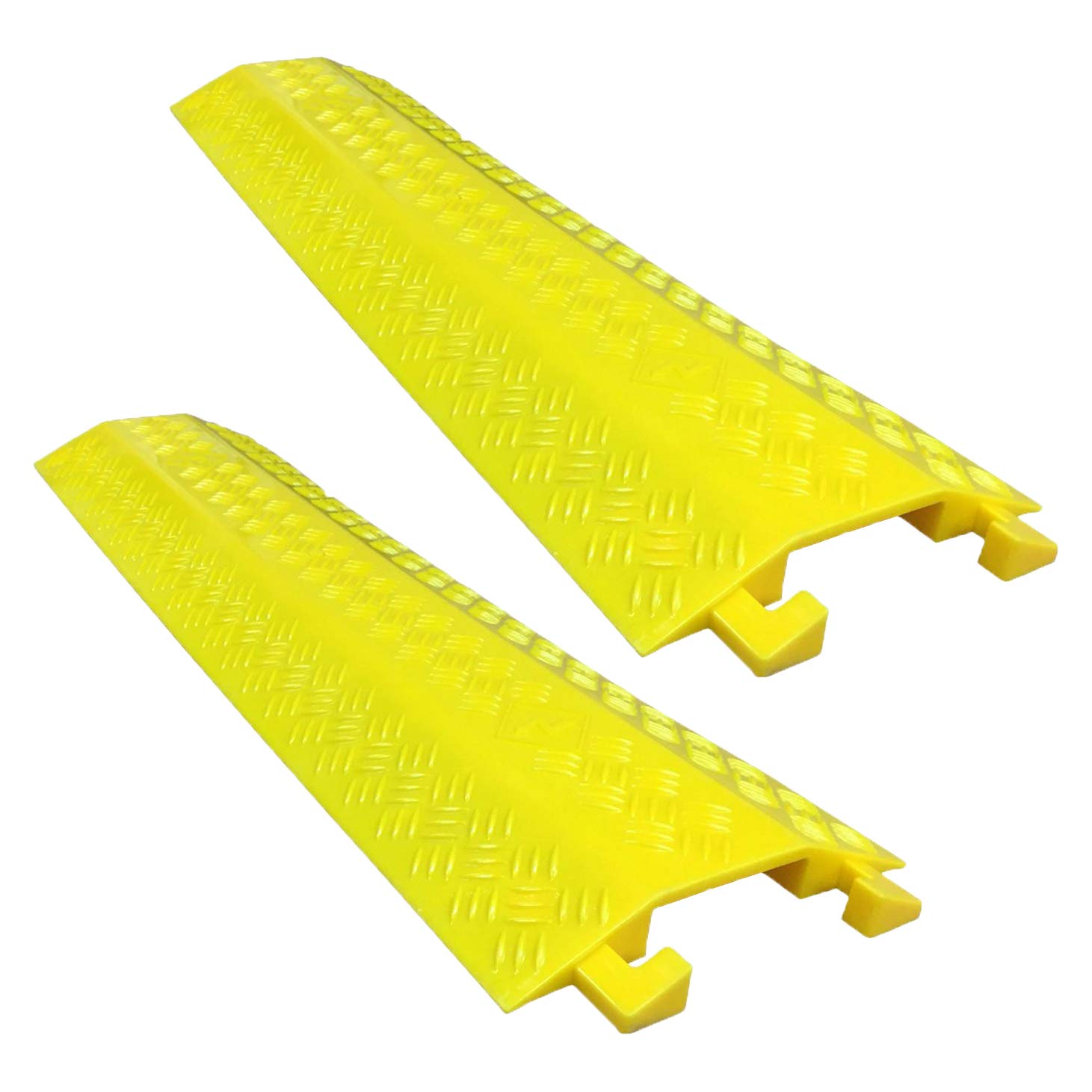EZ Hidewire EZ Runner PVC Drop Over Cable Ramp Cable Protector - Single Channel - Yellow (Pack of 2)