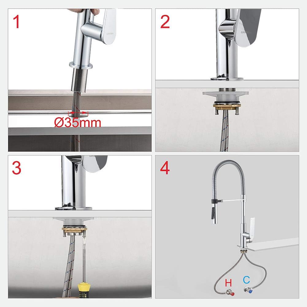 Grifema G14001 Faucet installation steps