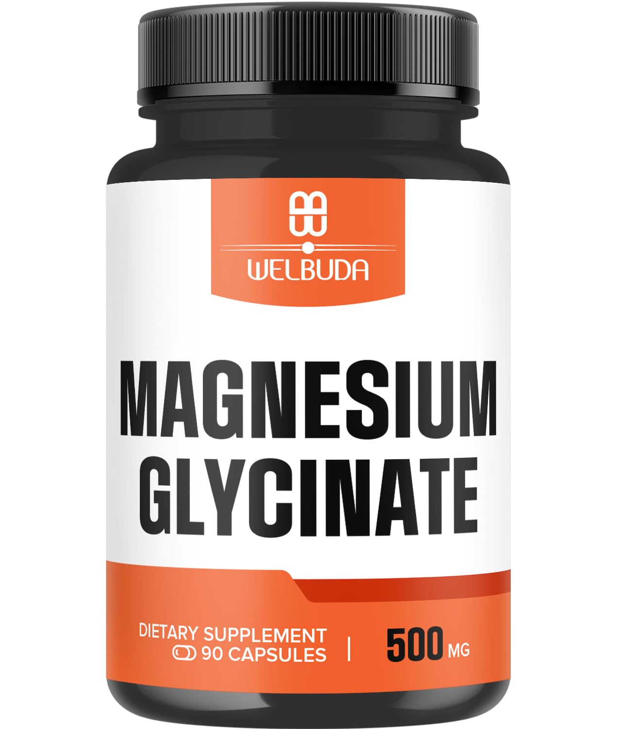 Magnesium Glycinate Supplement with 20% Purified - 500mg for Brain Health, Bone Health, Energy Production, Comfortable Mood & Muscle - 90 Capsules - Providing 100mg Elemental Magnesium