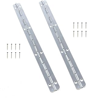 Piano Hinge 7.87 "x 0.67" Antique Silver Hinges Wooden Box Hinges Cabinet Hinge with Screws 2Set