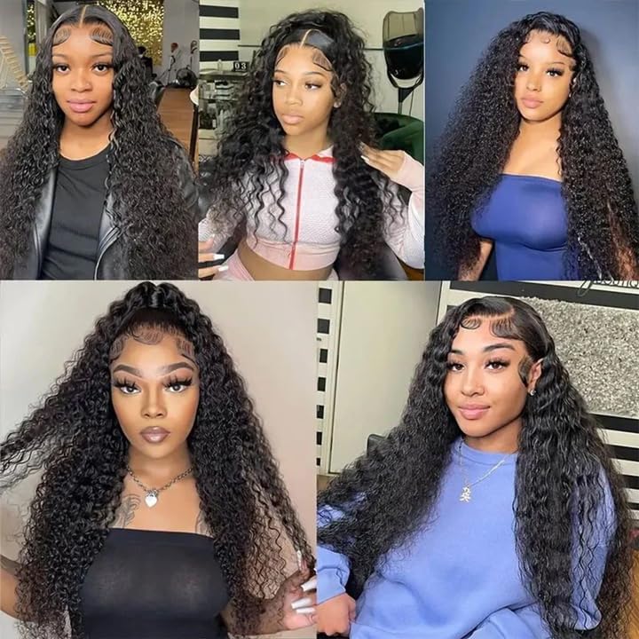 AiPliantfis Curly Wave #1b Black Human Hair Bundles Weave 3 Bundles Total 300g Unprocessed Glueless Virgin Natural Color Human Hair Extension 24 26 28 Inch - Image 2