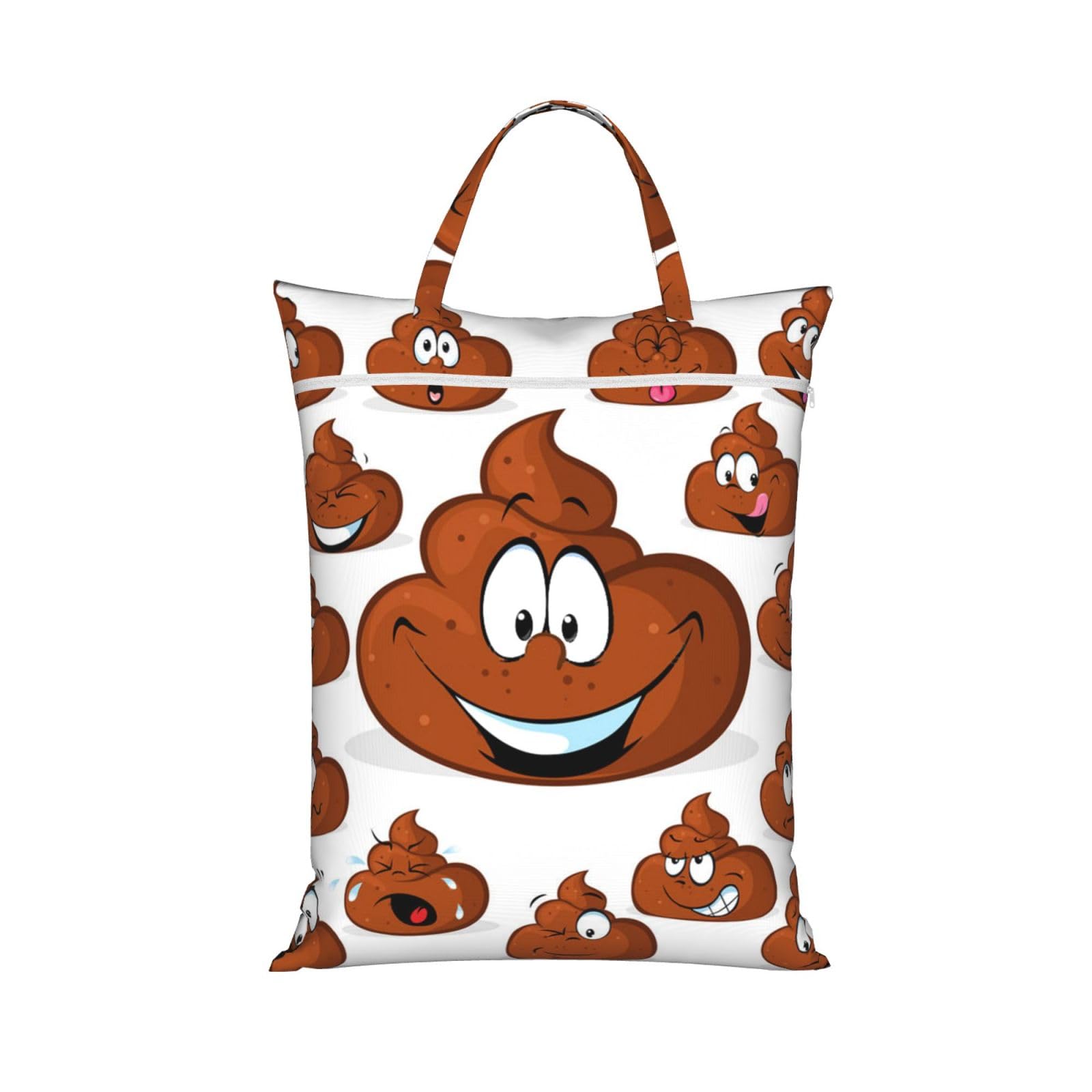 YFSGDLBN Funny Poop printed Travel dirty laundry bag clothes pack Storage Basket Bag