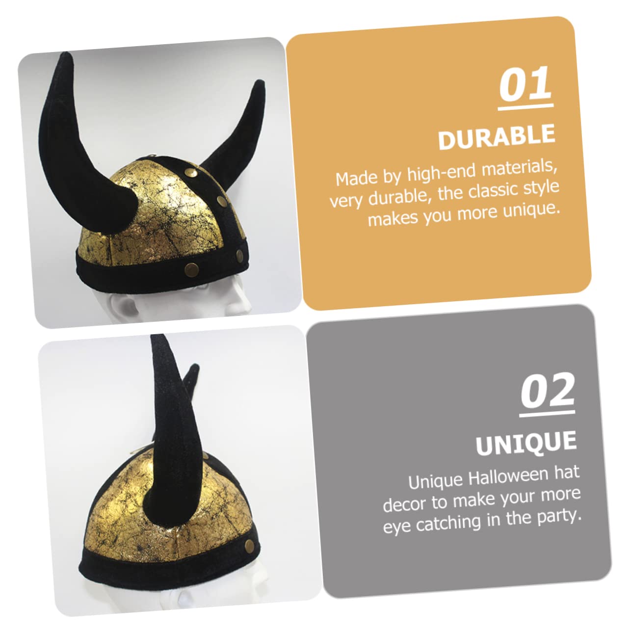 ABOOFAN 4 Piezas Adorno Cuerno Sombrero De Guerrero Gorras De Caballero Vestido De Disfraz Edad Única Poliéster Niñas Para Soldado Fiesta Cascos Favor Medio Prop Cosplay Decoración Buey