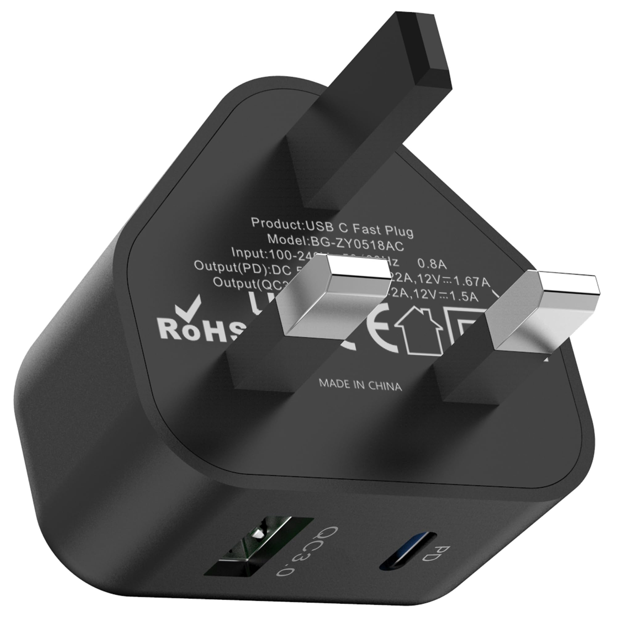 Samsung Super Fast Charger Plug, USBC Type C Phone Charger Plug UK for Samsung Galaxy S24 Ultra/S23/S22/S21 FE/S20 Plus/A54/A52s/A53/A55/A16/A15/A14/A13/A12/A34/A33/A32/A05S/A04/SA20E/A21S