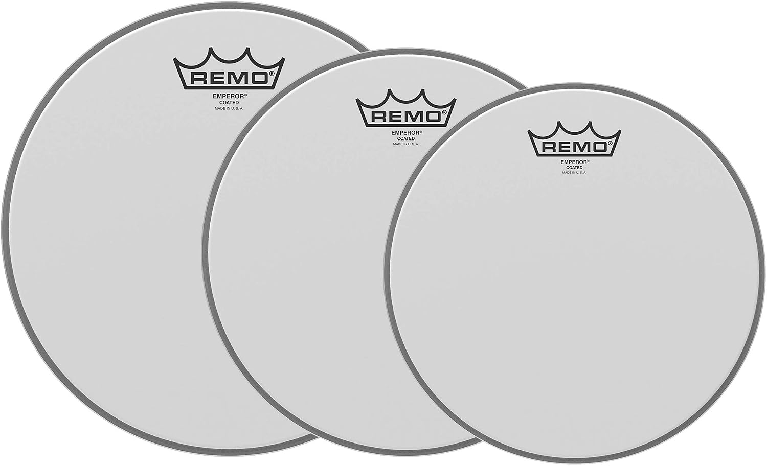 Remo 10/12/16" Emperor Coated Drumhead (3 Pack Bundle)