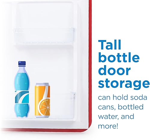 Miniatura 6 de Commercial Cool Refrigerador retro de 1.6 pies cúbicos, estilo vintage, con 1 estante de alambre deslizante y almacenamiento de contenedor,