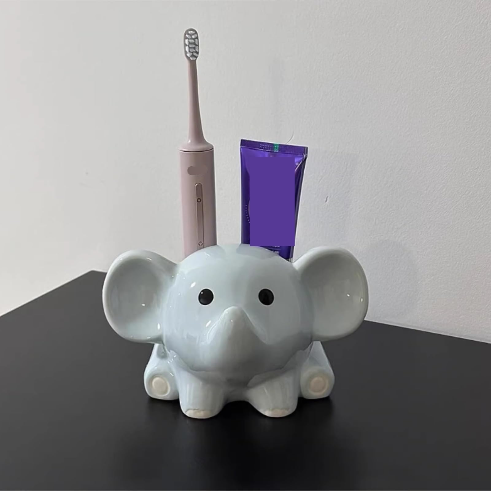 Porta Cepillo Dientes Baño Organizador del Tenedor Cepillo De Dientes La Forma Elefante Cerámica Fácil Limpiar For El Cuarto Baño Hogar Y Cocina