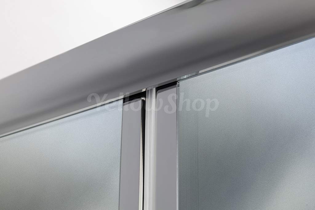 Yellowshop - Porta nicchia libro soffietto pieghevole bagno box doccia cristallo temperato cm 70, 80, 90, 100 (H190) (da cm 96 a 100 (h 190), Puntinato)